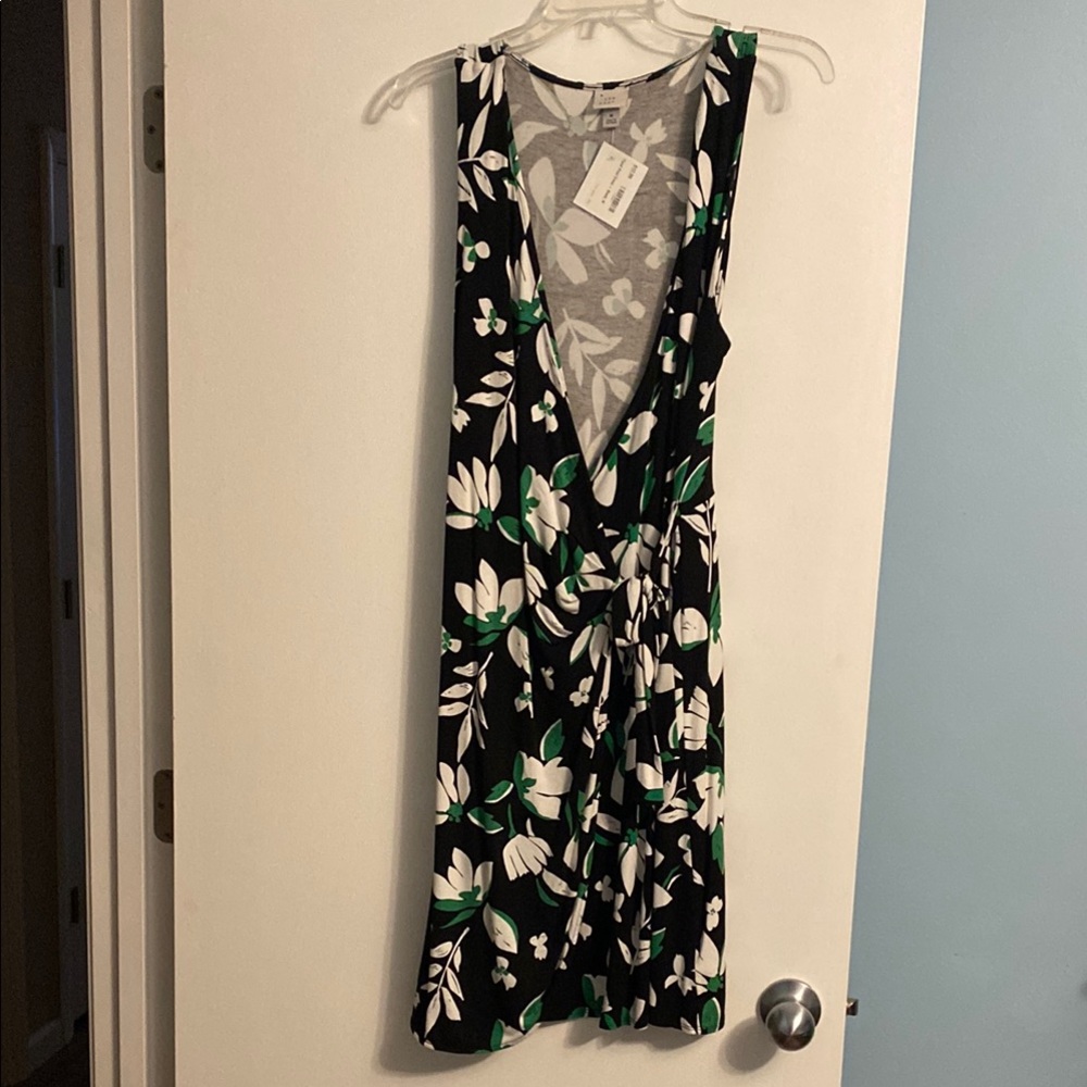 A New Day Black and White Plunge Sundress